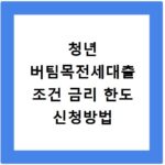 청년 버팀목전세대출 조건 금리 한도 신청방법